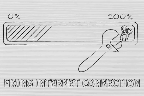 Concept of fixing internet connection — ストック写真