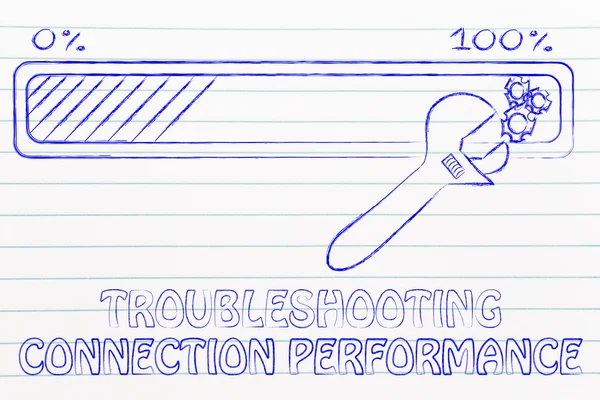 Concept of troubleshooting connection performance — 스톡 사진