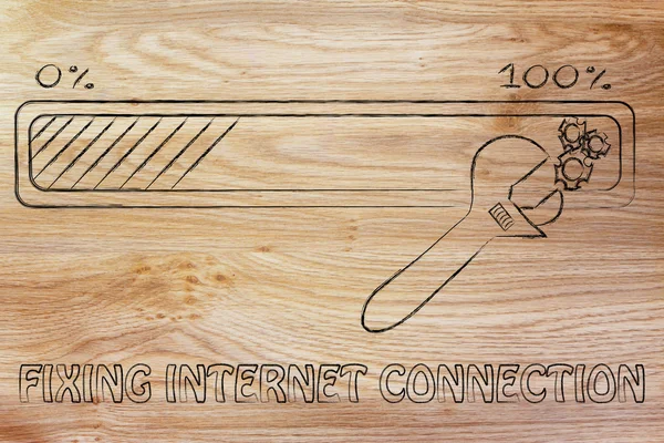 Concept of fixing internet connection — Stock fotografie