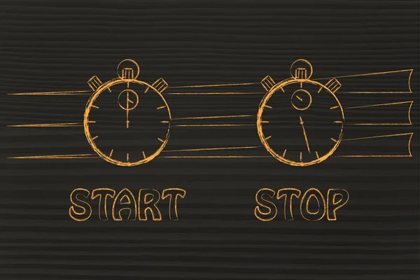 Stopwatch start and stop — Zdjęcie stockowe