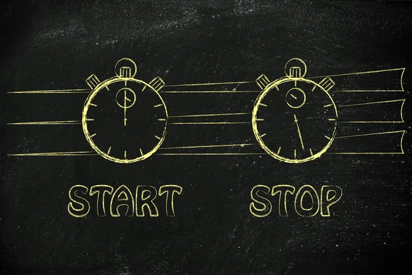 Stopwatch start and stop — Stockfoto