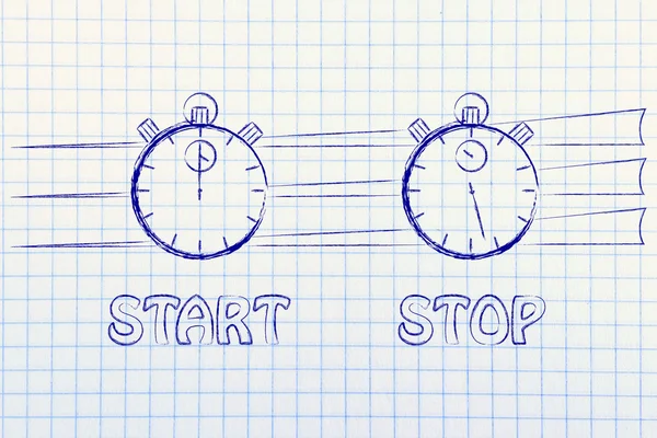 Stopwatch start and stop — Stockfoto