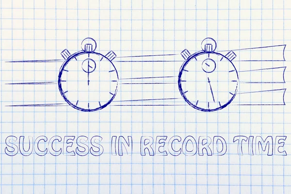 Concept of achieving goals at record time — Stock Photo, Image