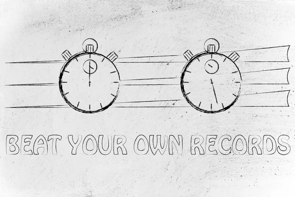 Concept of setting your own record — Zdjęcie stockowe