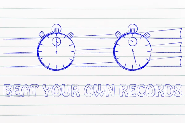 Concept of setting your own record — Stock Photo, Image