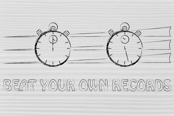 Concept of setting your own record — 图库照片