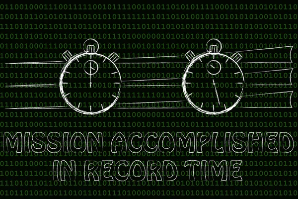 Concept of achieving a mission in record time — Stockfoto