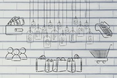 Elements of shopping illustration