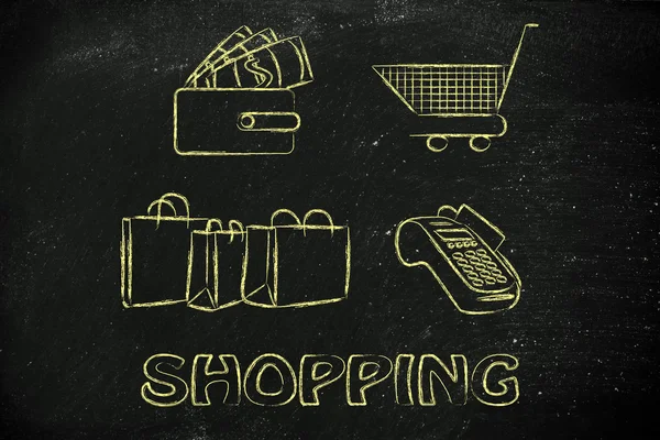 Illustration zum Einkaufen — Stockfoto