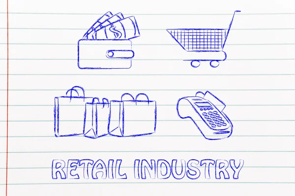Retail industry illustration — Stock fotografie