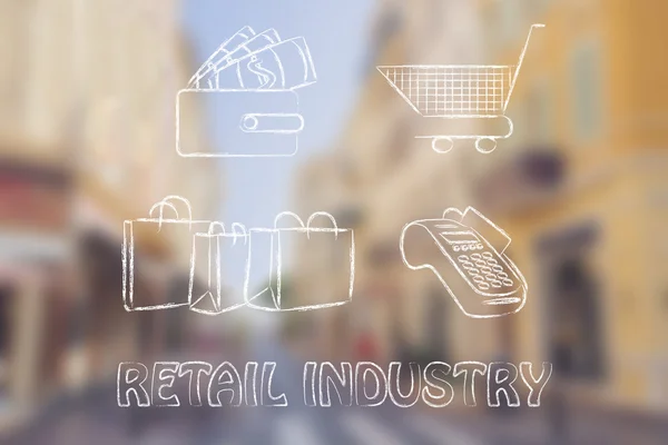Retail industry illustration — Stock fotografie