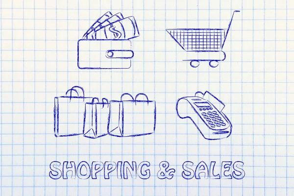 Shopping & vendita illustrazione — Foto Stock