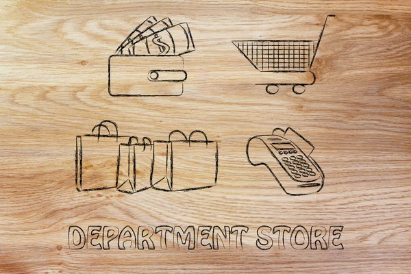 Department store illustration — ストック写真