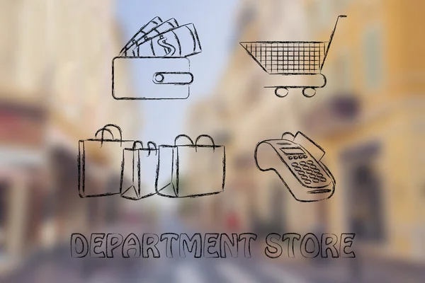 Ilustración tienda departamental — Foto de Stock