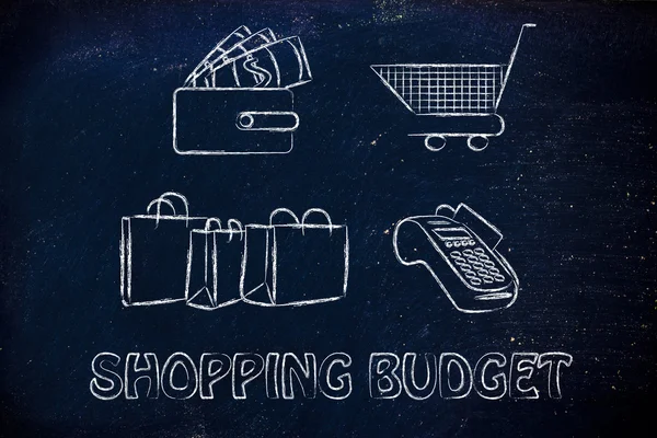 Shopping budget illustration — ストック写真