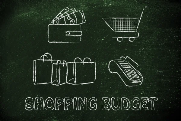 Presupuesto de compras ilustración —  Fotos de Stock