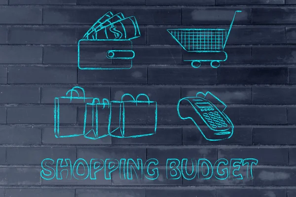 Shopping budget illustration — Stock fotografie