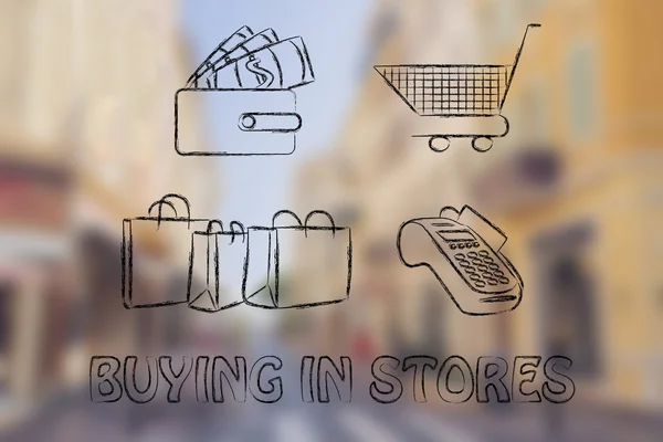 Buying in stores illustration — Stock fotografie