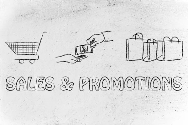 Sales & promotions illustration — 图库照片