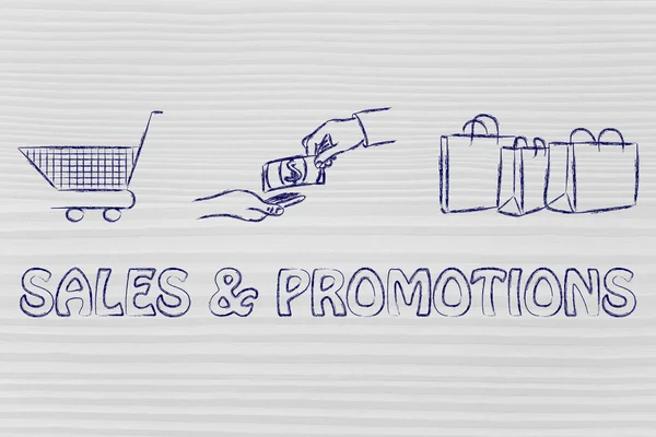 Ilustración de ventas y promociones — Foto de Stock