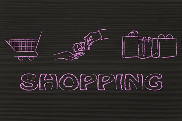 Shopping day illustration — Stock fotografie