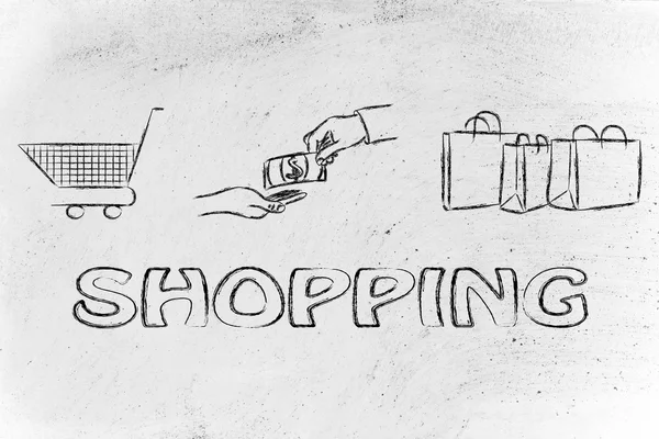 Shopping day illustration — Stock fotografie