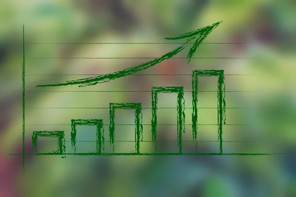 Graph about the raise of the green economy — Stock Photo, Image
