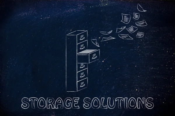 Conceito de soluções de armazenamento — Fotografia de Stock