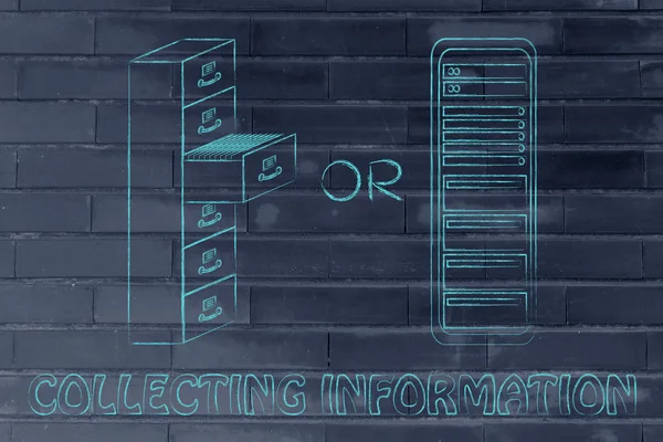 收集信息插图 — 图库照片