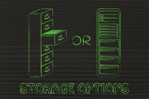 Concepto de Opciones de almacenamiento — Foto de Stock