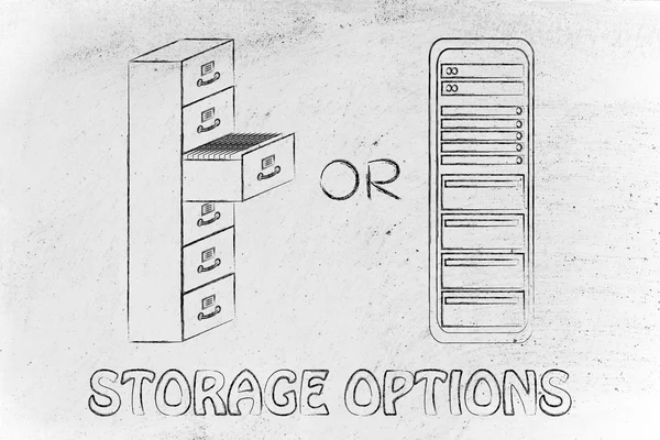Concepto de Opciones de almacenamiento — Foto de Stock