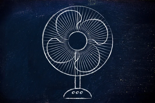 Lustige Illustration eines elektrischen Ventilators — Stockfoto