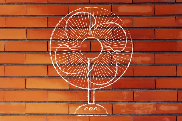 Divertido ventilador eléctrico ilustración — Foto de Stock