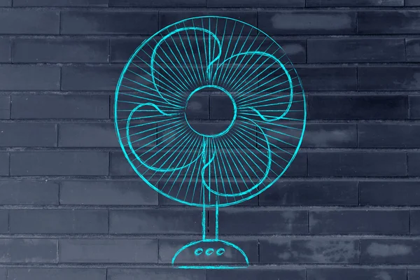 Engraçado ilustração ventilador elétrico — Fotografia de Stock