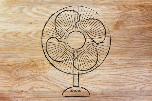 Divertente illustrazione ventilatore elettrico — Foto Stock