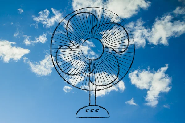 Engraçado ilustração ventilador elétrico — Fotografia de Stock