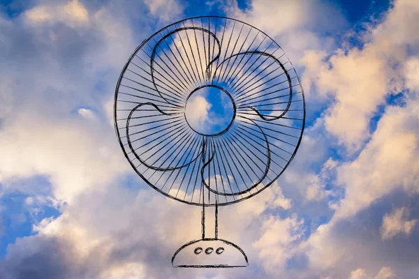 Funny electric fan illustration — Stock Photo, Image