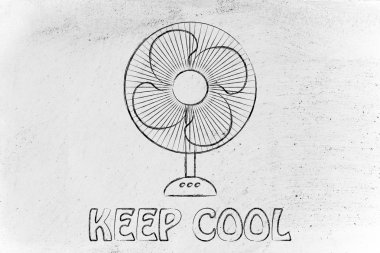 Komik vantilatör illüstrasyon