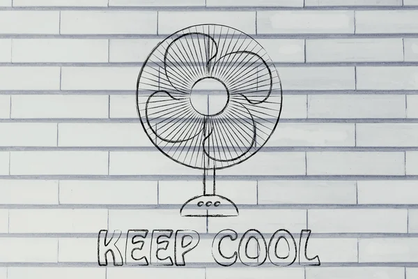 Illustration drôle de ventilateur électrique — Photo