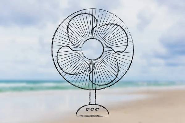 Engraçado ilustração ventilador elétrico — Fotografia de Stock