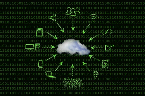 Concepto de big data y cloud computing — Foto de Stock