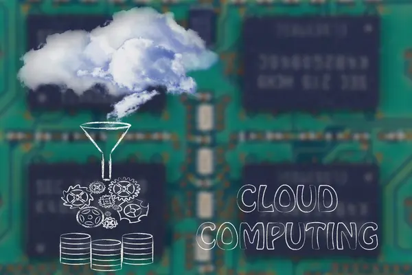 Illustrazione cloud computing — Foto Stock