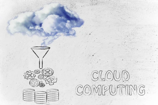 Konzept des Cloud Computing — Stockfoto