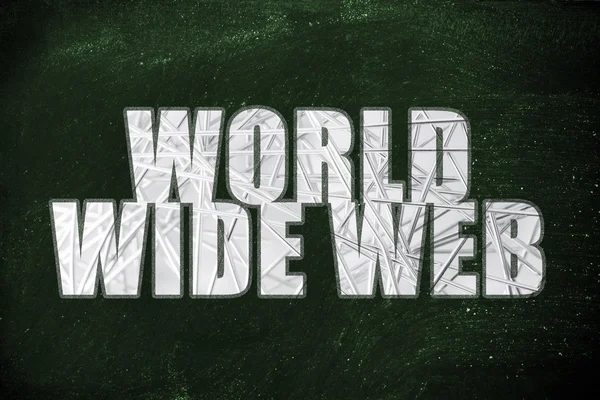 World Wide Web met metalen web overlay — Stockfoto