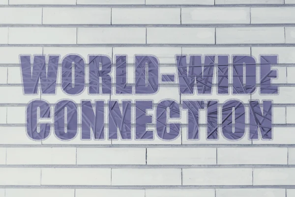 World-Wide Connection with metal web overlay — Stock Photo, Image