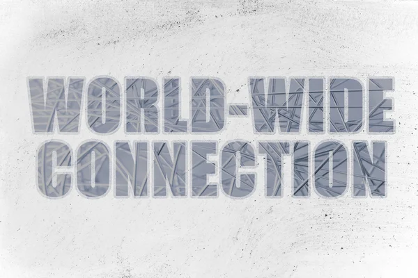 World-Wide Connection with metal web overlay — Stock Photo, Image