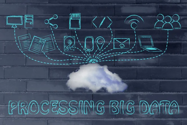 Processing big data illustration — Stock Photo, Image