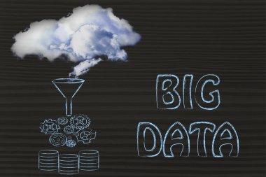 Big data and cloud computing clipart