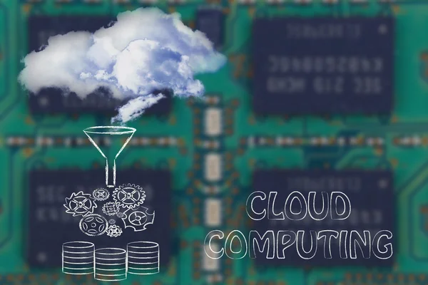 Conceito de computação em nuvem — Fotografia de Stock