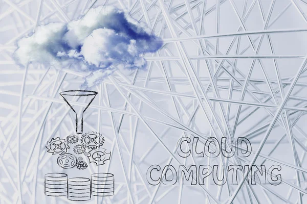 Konzept des Cloud Computing — Stockfoto